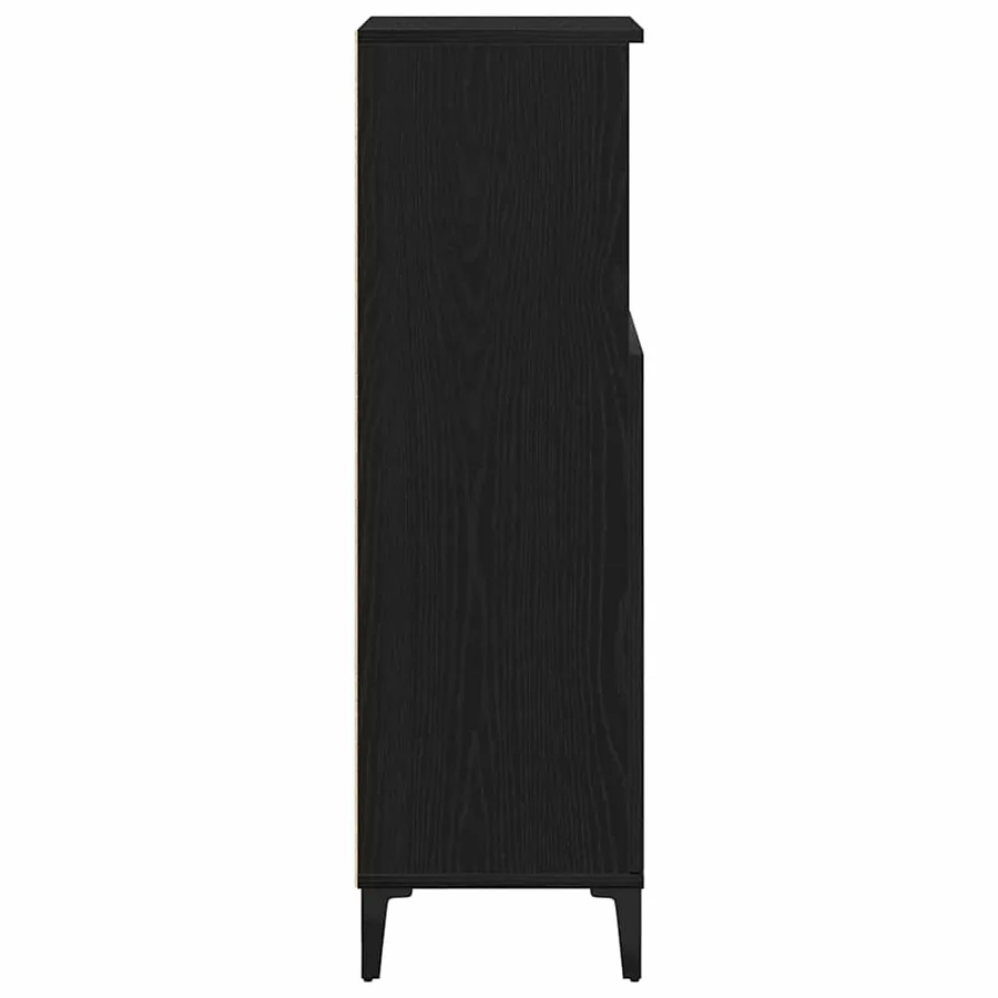 Cabinet de salle de bain avec porte Chêne noir 30 x 30 x 100 cm - 7