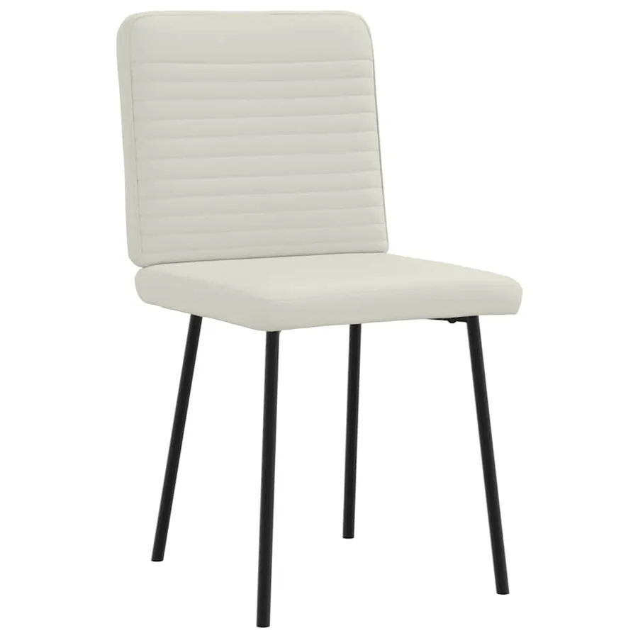 Chaises à manger lot de 4 Crème Velours - 3