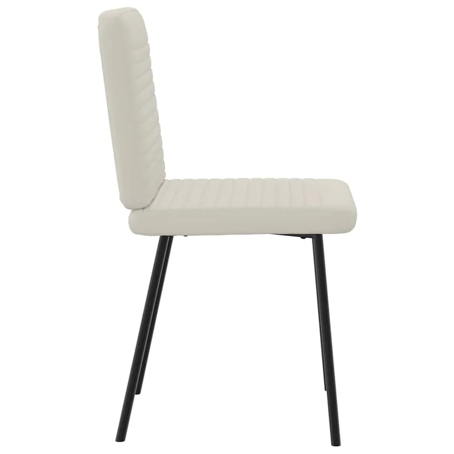 Chaises à manger lot de 4 Crème Velours - 5