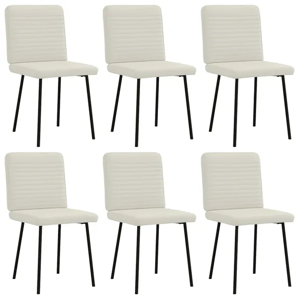 Chaises à manger lot de 6 crème velours