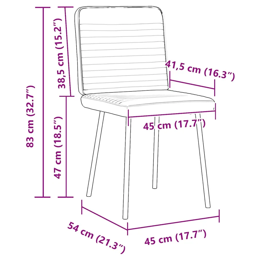 Chaises à manger lot de 6 crème velours - 9