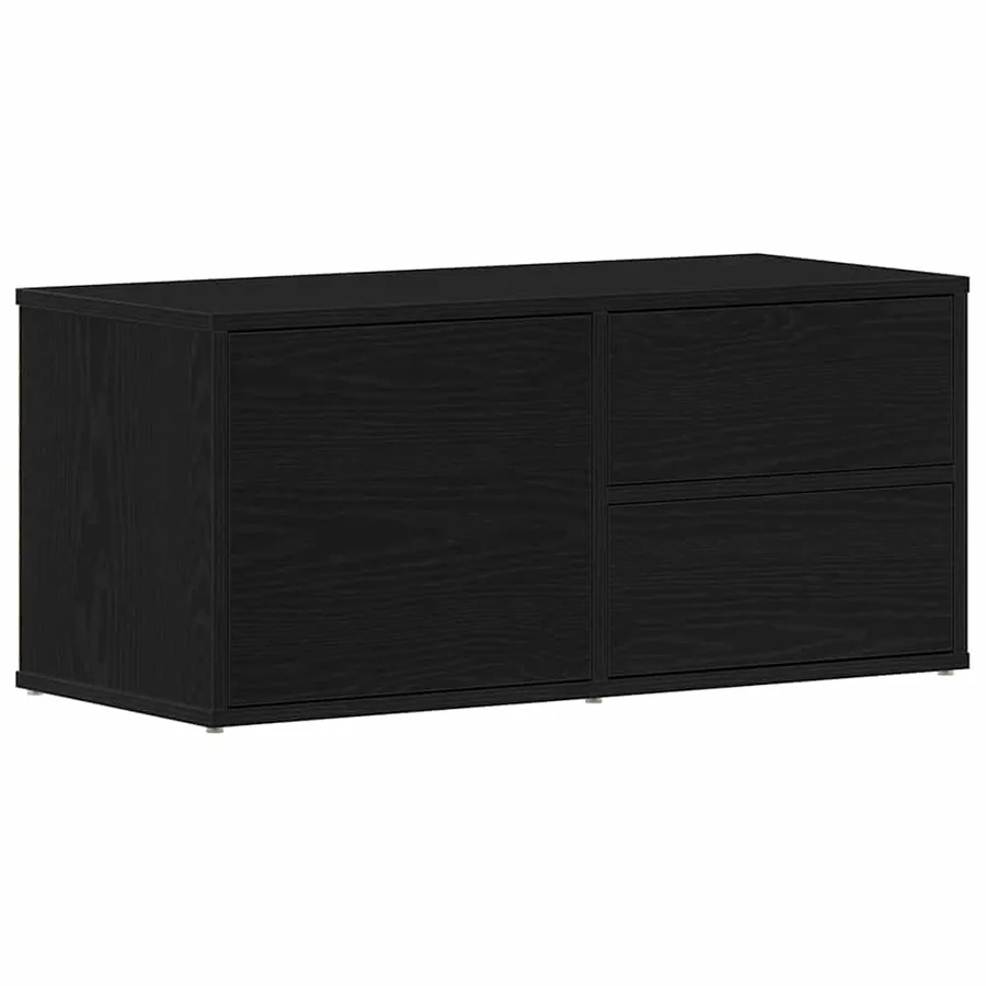Meuble TV Chêne noir 80 x 34 x 36 cm Bois d'ingénierie - 2