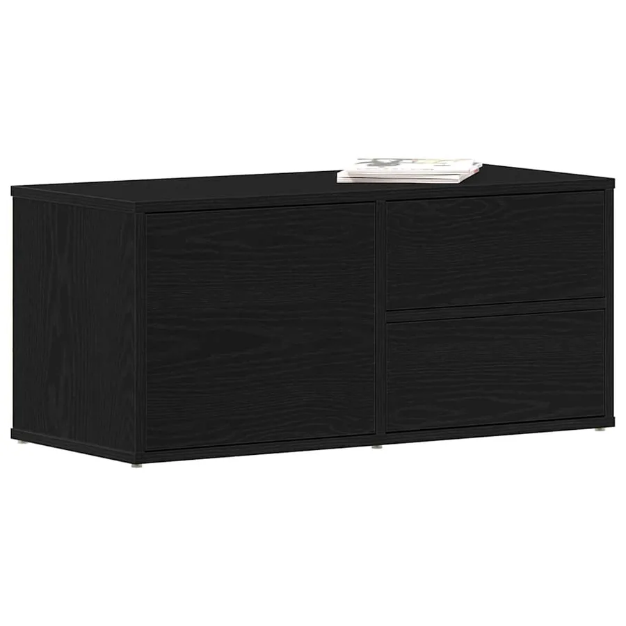 Meuble TV Chêne noir 80 x 34 x 36 cm Bois d'ingénierie - 3