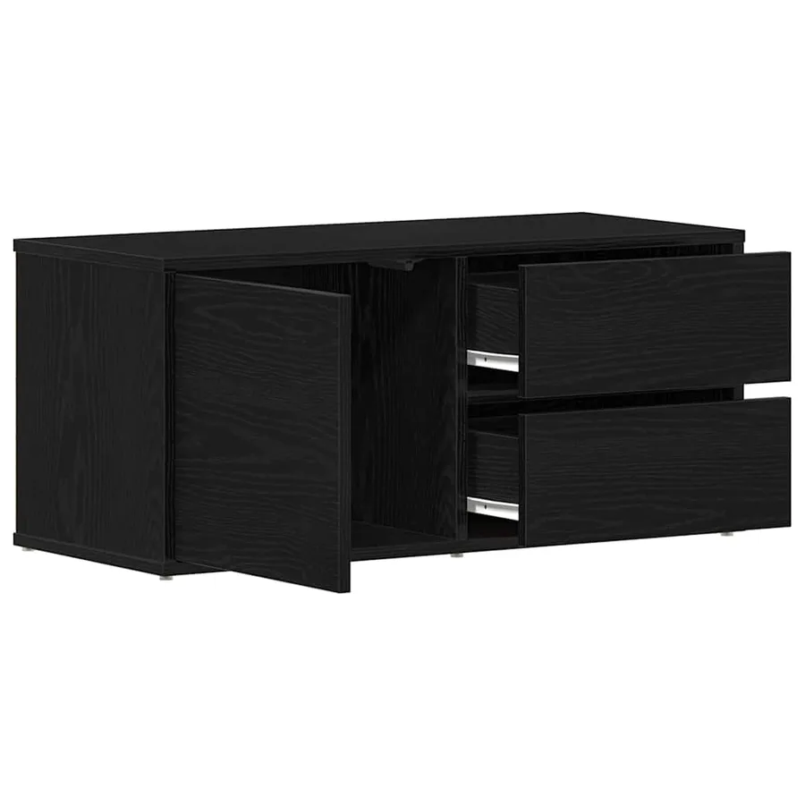 Meuble TV Chêne noir 80 x 34 x 36 cm Bois d'ingénierie - 5