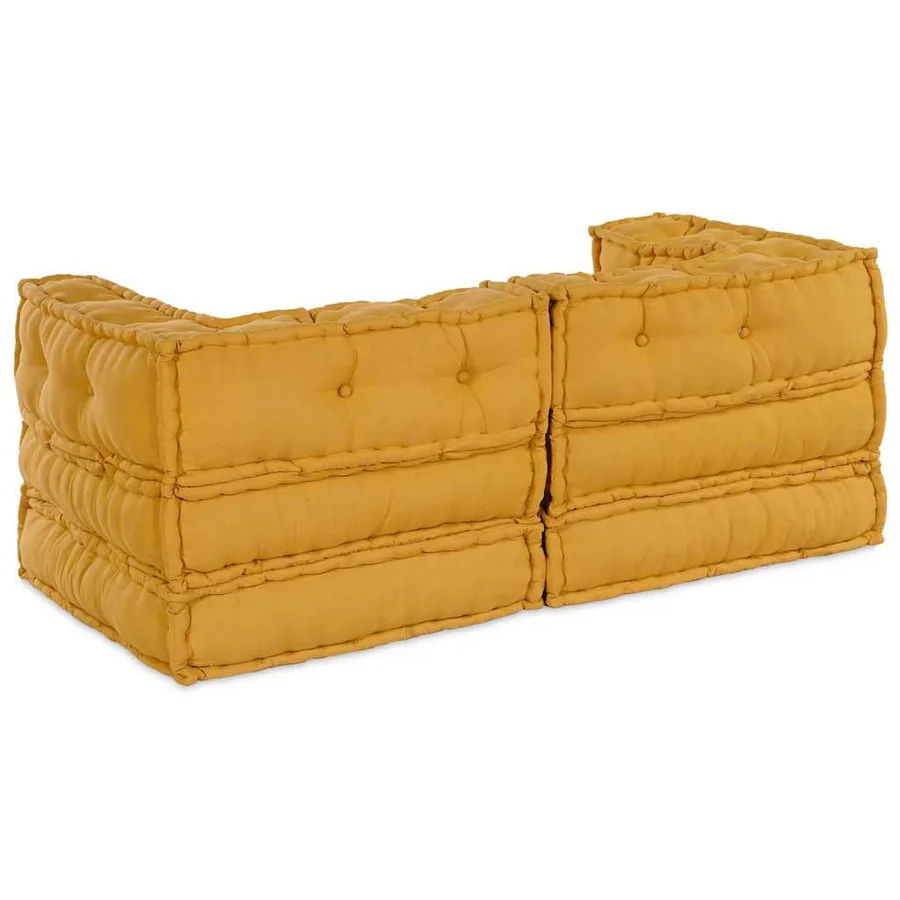 Unité de canapé modulaire 2 pcs Jaune 140 x 70 x 56 cm Tissu - 7