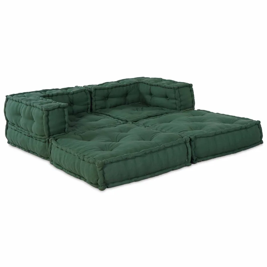 Unité de canapé modulaire 2 pcs Vert 140 x 70 x 56 cm Tissu - 2