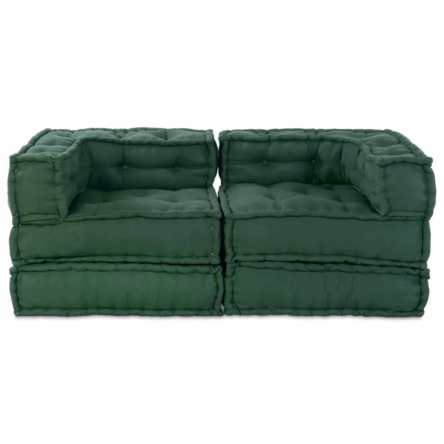 Unité de canapé modulaire 2 pcs Vert 140 x 70 x 56 cm Tissu - 3