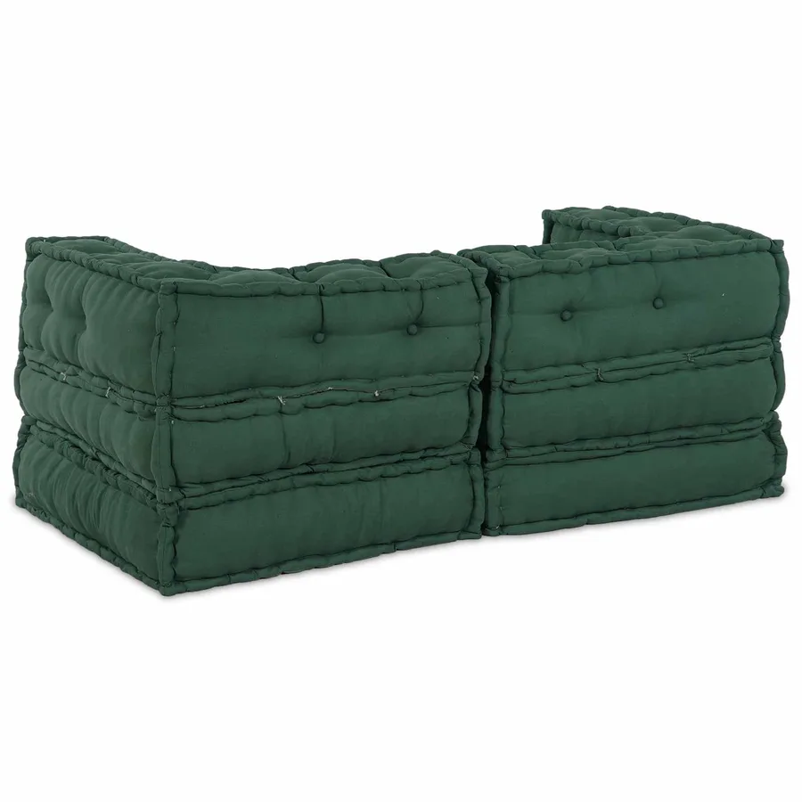 Unité de canapé modulaire 2 pcs Vert 140 x 70 x 56 cm Tissu - 4