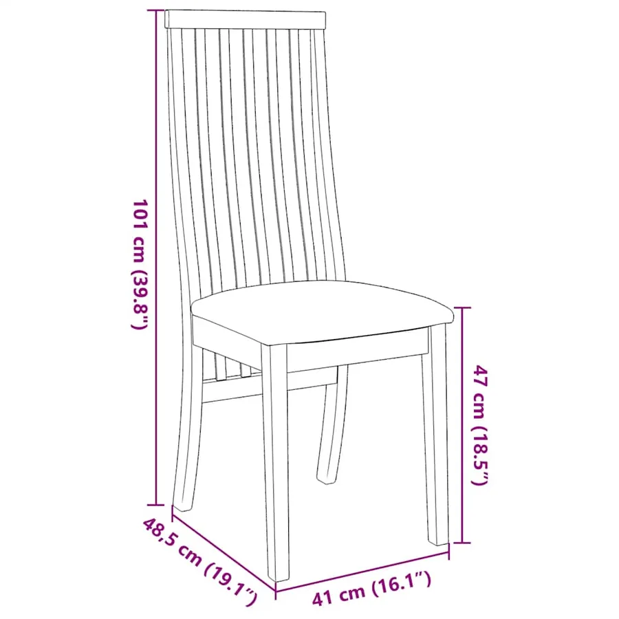 Chaises à manger coussins 2 pcs blanc bois massif caoutchouc - 11