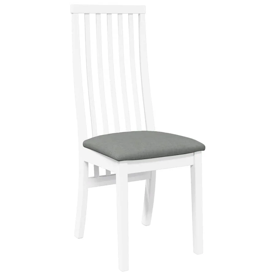 Chaises à manger coussins 2 pcs blanc bois massif caoutchouc - 4