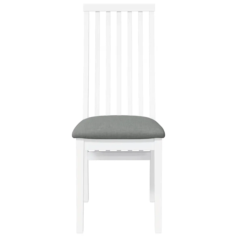 Chaises à manger coussins 2 pcs blanc bois massif caoutchouc - 5