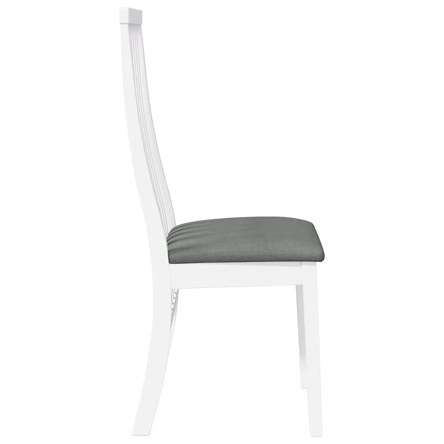 Chaises à manger coussins 2 pcs blanc bois massif caoutchouc - 6