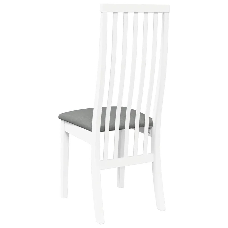 Chaises à manger coussins 2 pcs blanc bois massif caoutchouc - 7