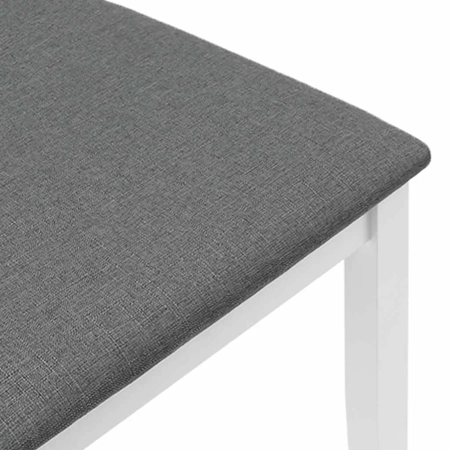 Chaises à manger coussins 2 pcs blanc bois massif caoutchouc - 8