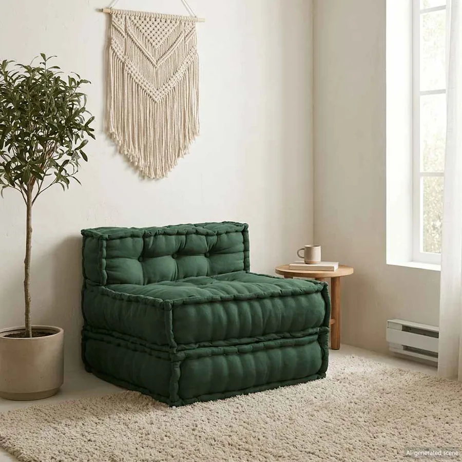 Canapé modulaire vert 70x70x54 tissu