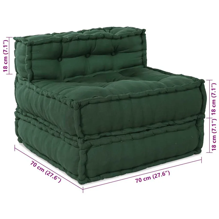 Canapé modulaire vert 70x70x54 tissu - 14