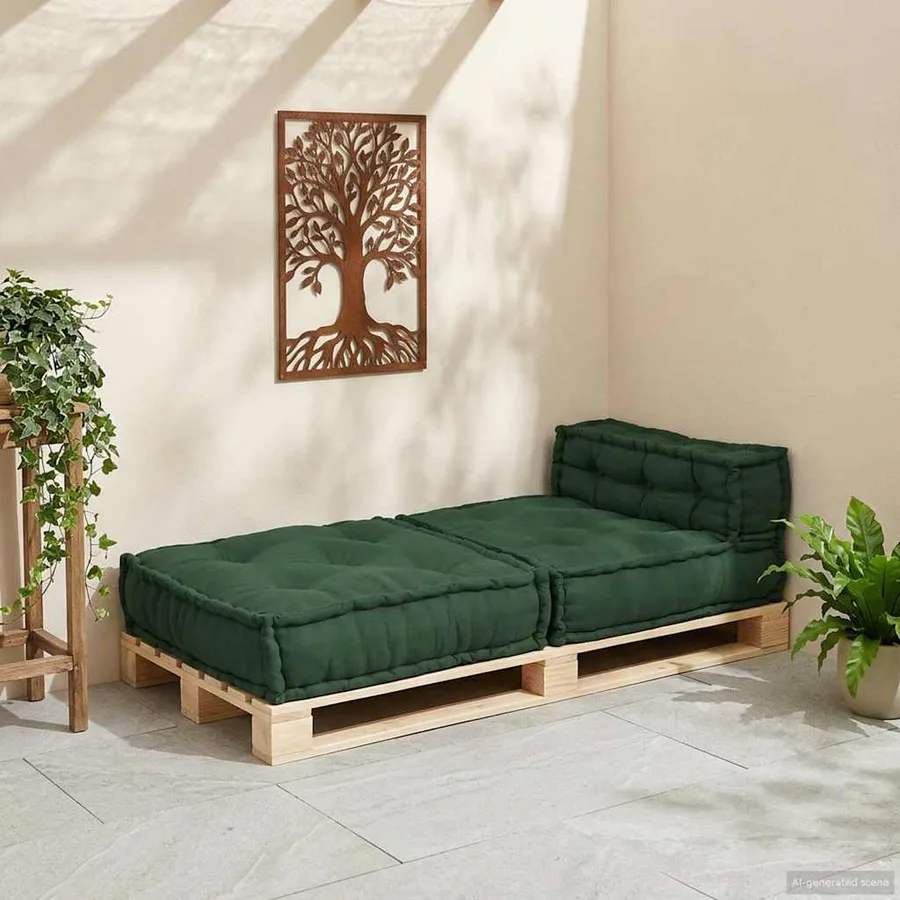 Canapé modulaire vert 70x70x54 tissu - 3