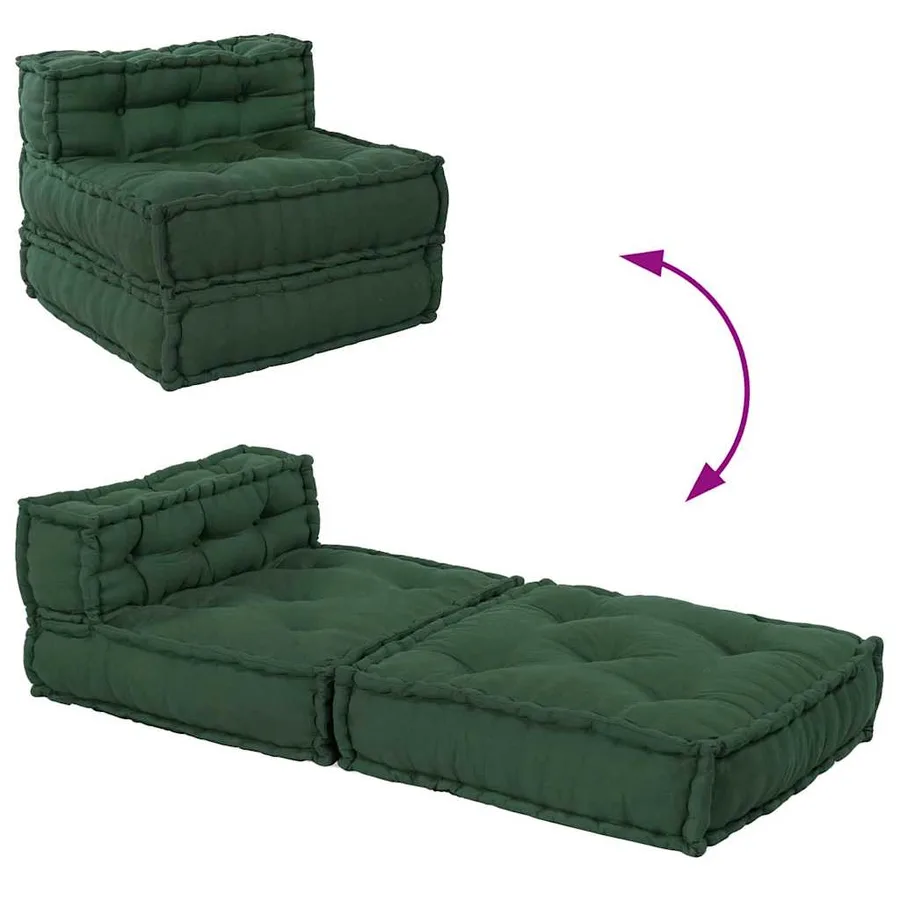 Canapé modulaire vert 70x70x54 tissu - 9