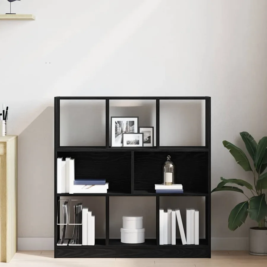 Bibliothèque chêne noir 97,5x29,5x100 cm bois d'ingénierie - 3