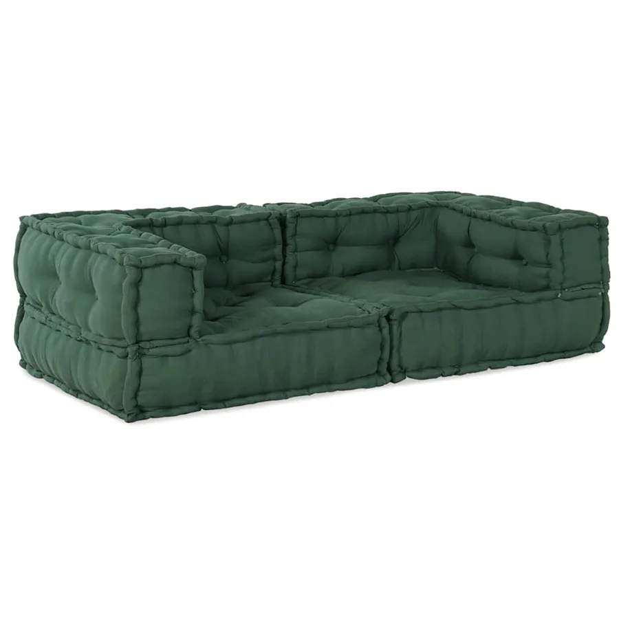 Canapé modulaire 2 places vert 140x70x36 tissu - 2