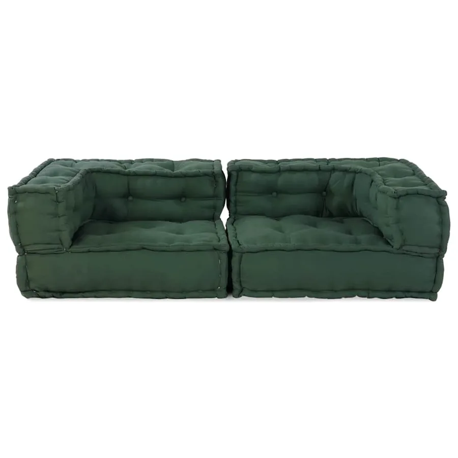 Canapé modulaire 2 places vert 140x70x36 tissu - 4