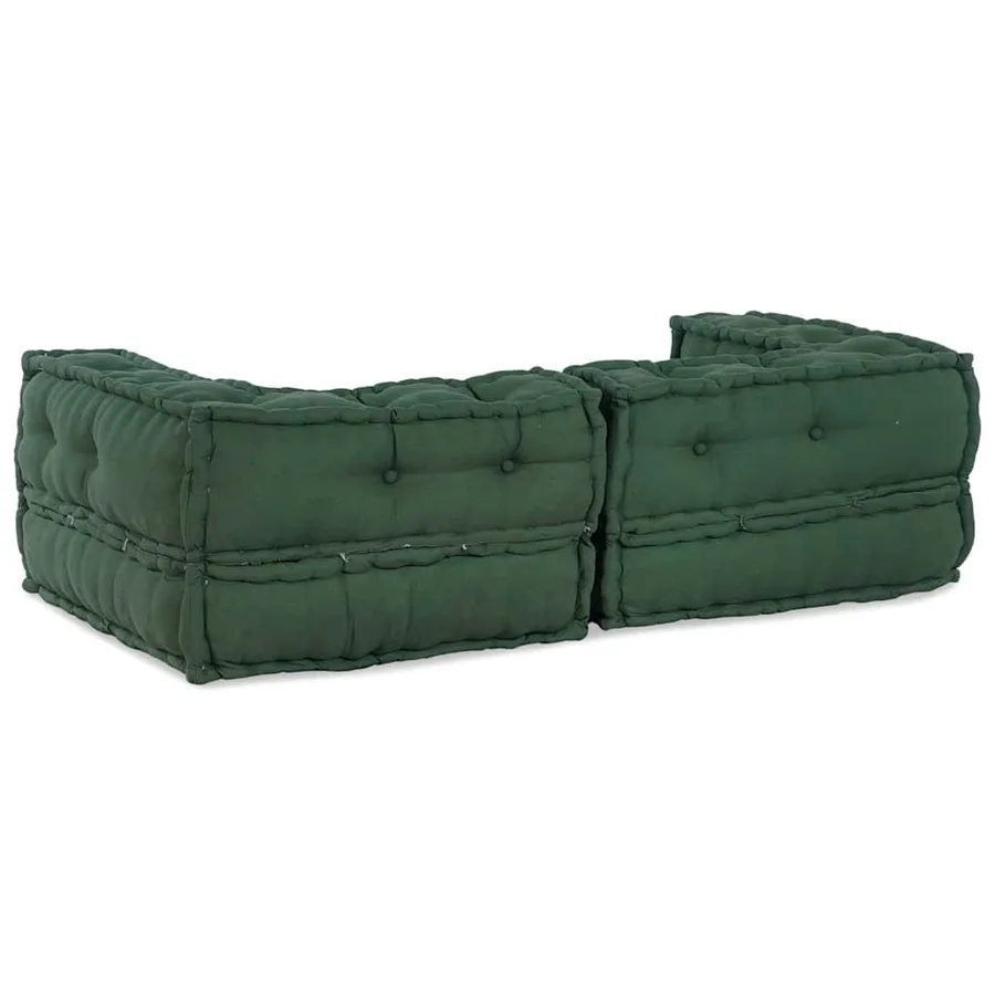 Canapé modulaire 2 places vert 140x70x36 tissu - 6