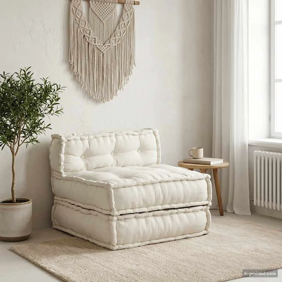Canapé modulaire crème 70x70x54 tissu
