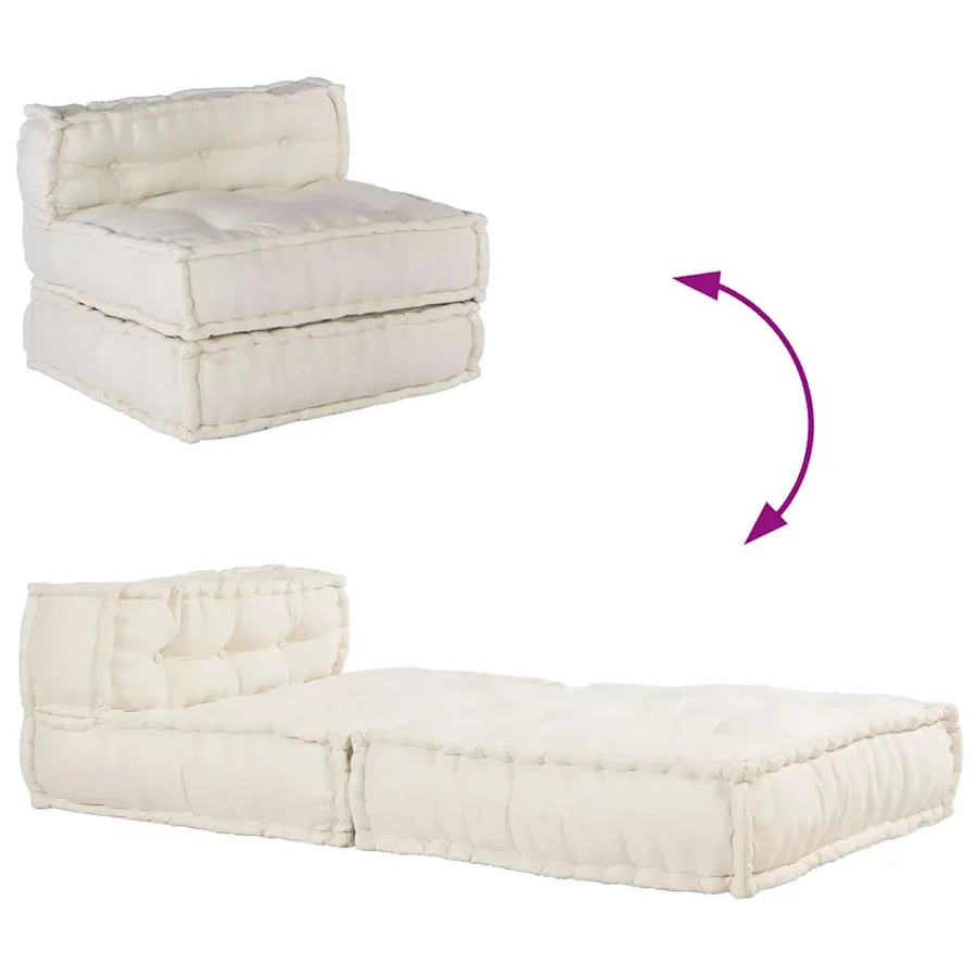 Canapé modulaire crème 70x70x54 tissu - 9