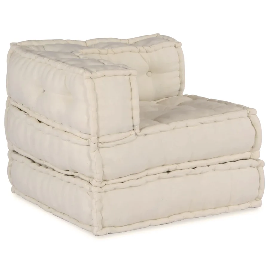 Unité de canapé modulaire 3 pcs Crème Tissu