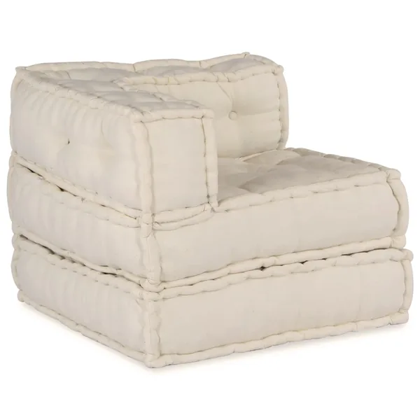 Unité de canapé modulaire 3 pcs Crème Tissu