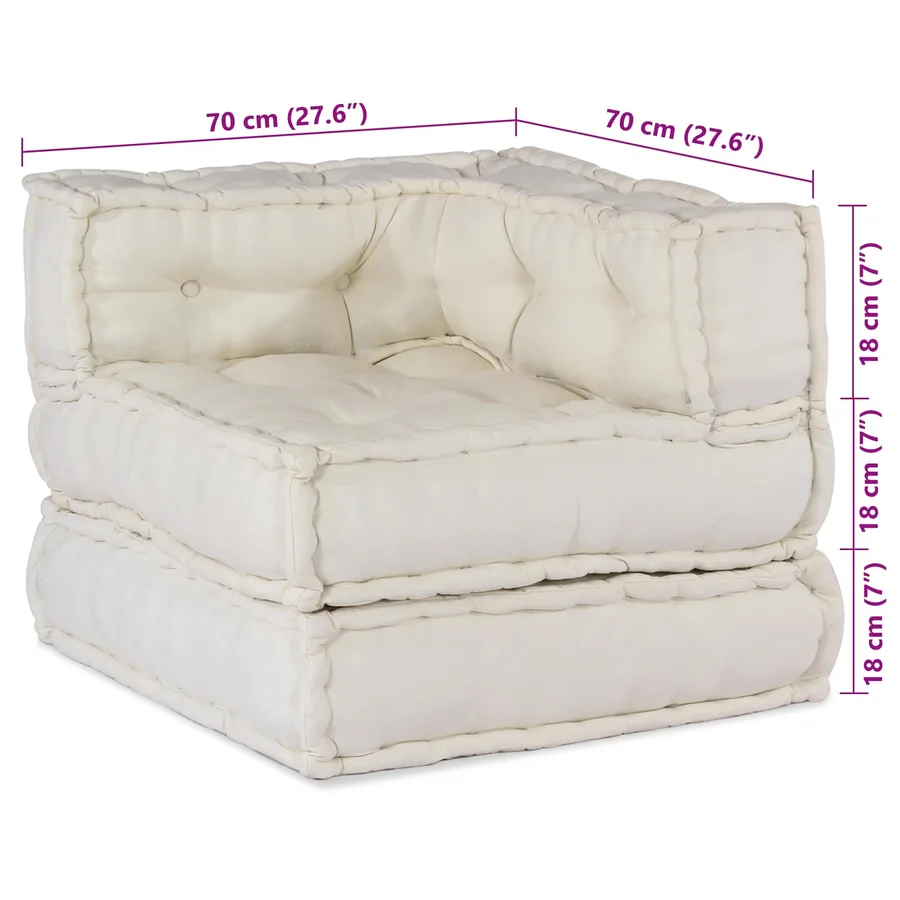 Unité de canapé modulaire 3 pcs Crème Tissu - 12