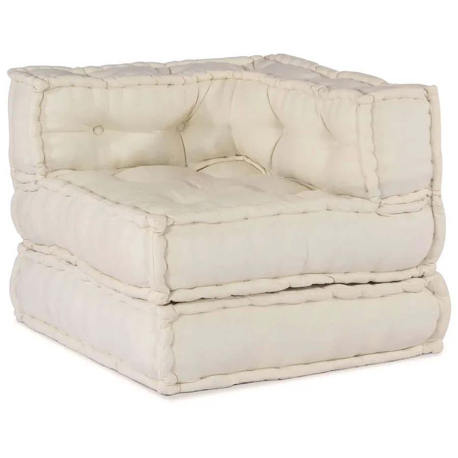 Unité de canapé modulaire 3 pcs Crème Tissu - 4