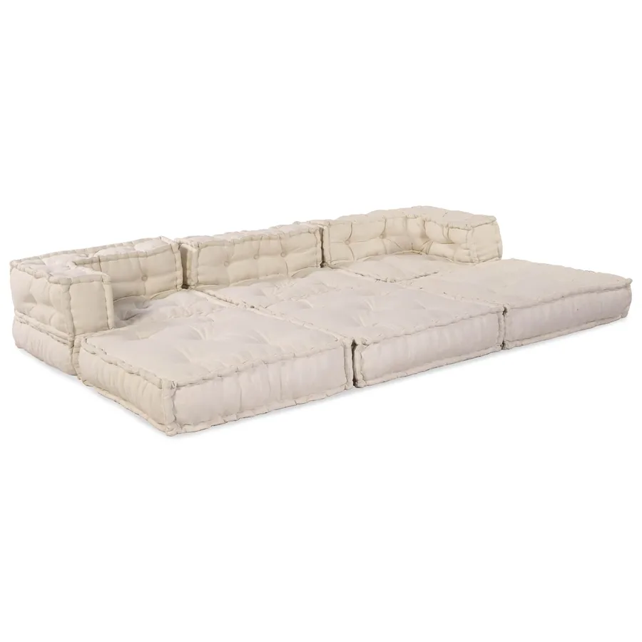 Unité de canapé modulaire 3 pcs Crème Tissu - 5
