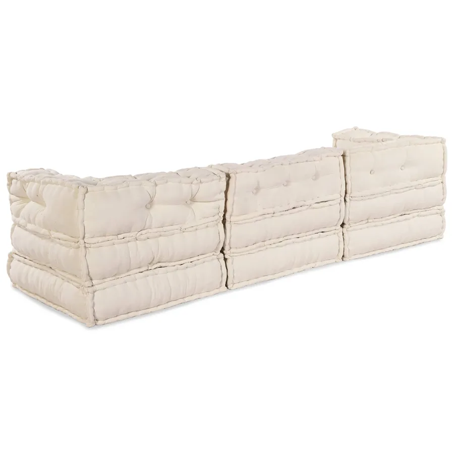 Unité de canapé modulaire 3 pcs Crème Tissu - 7