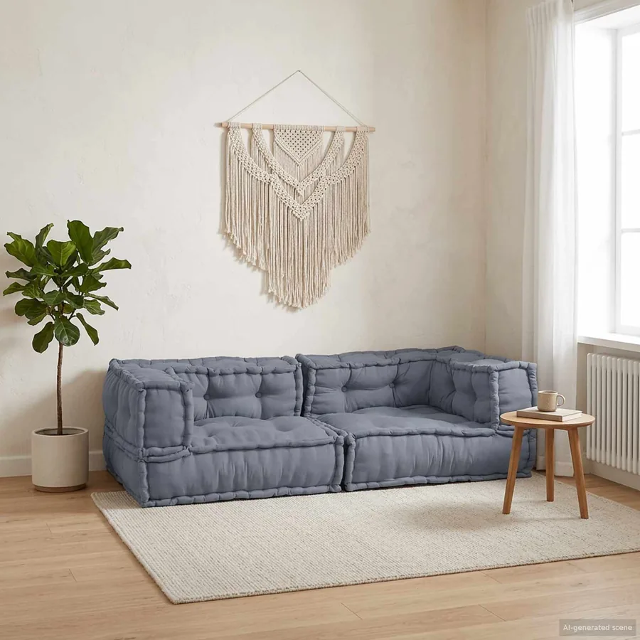 Unité de canapé modulaire 3 pcs Gris 140 x 70 x 36 cm Tissu