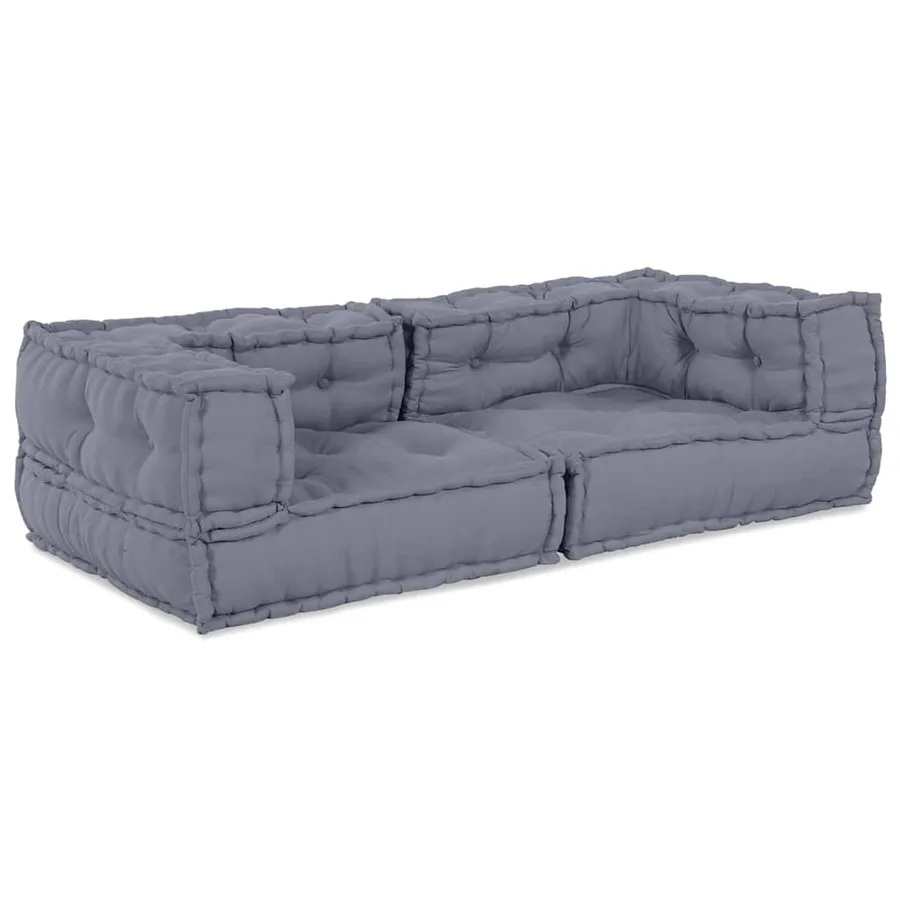 Unité de canapé modulaire 3 pcs Gris 140 x 70 x 36 cm Tissu - 2