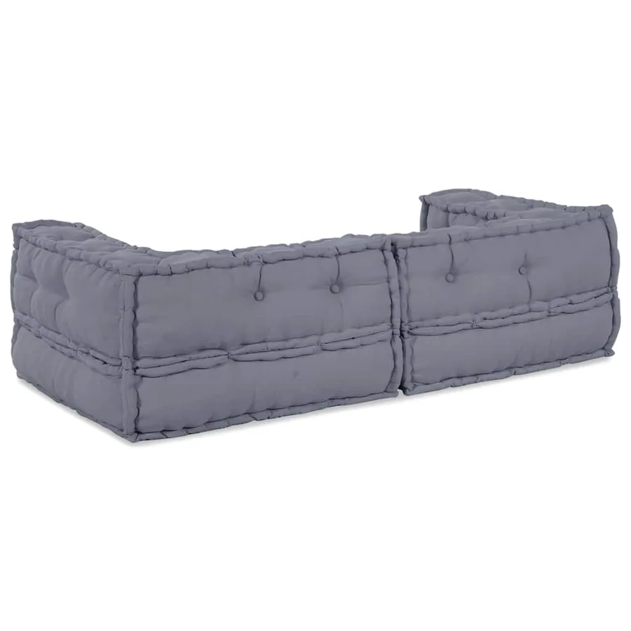 Unité de canapé modulaire 3 pcs Gris 140 x 70 x 36 cm Tissu - 5
