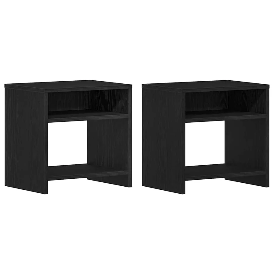 Tables de chevet 2pcs chêne noir 40x30x40cm bois d'ingénierie - 2