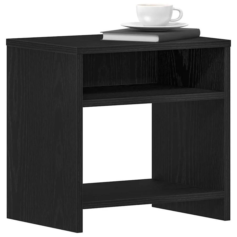 Tables de chevet 2pcs chêne noir 40x30x40cm bois d'ingénierie - 4