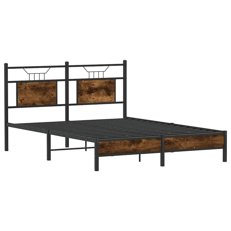 Cadre de lit sans matelas chêne fumé 140x190 cm bois ingénierie - 5