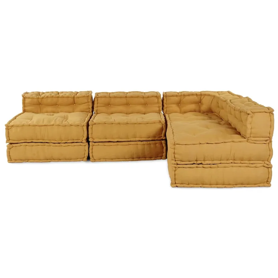 Unité de canapé modulaire 4 pcs Jaune Tissu - 10