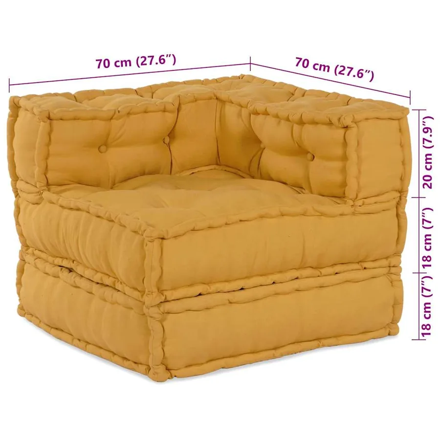 Unité de canapé modulaire 4 pcs Jaune Tissu - 15