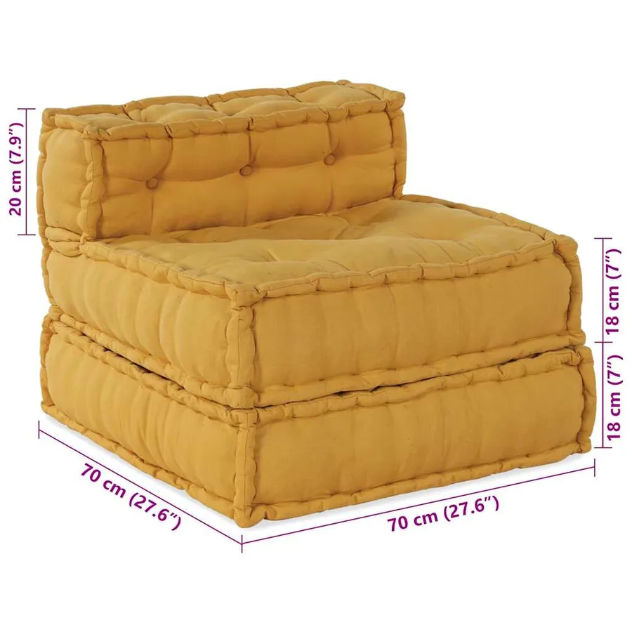 Unité de canapé modulaire 4 pcs Jaune Tissu - 16
