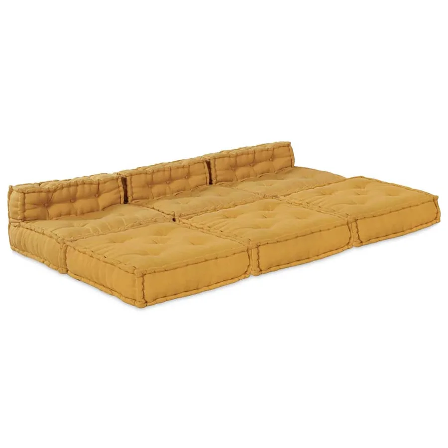 Unité de canapé modulaire 4 pcs Jaune Tissu - 2