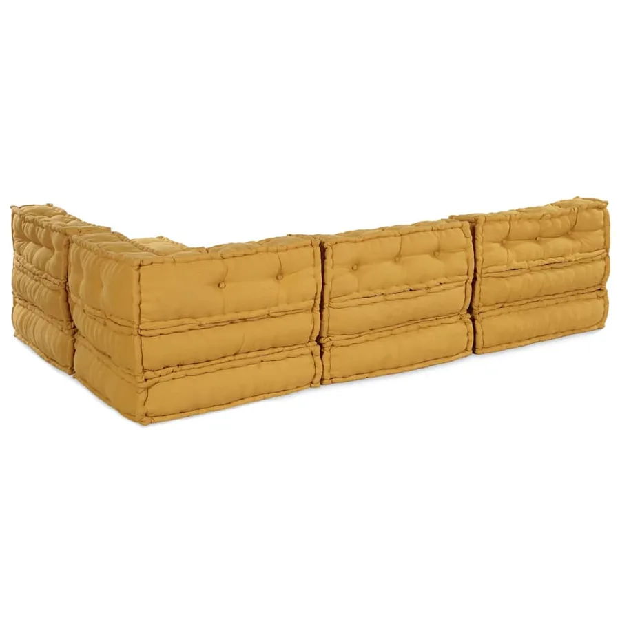Unité de canapé modulaire 4 pcs Jaune Tissu - 9