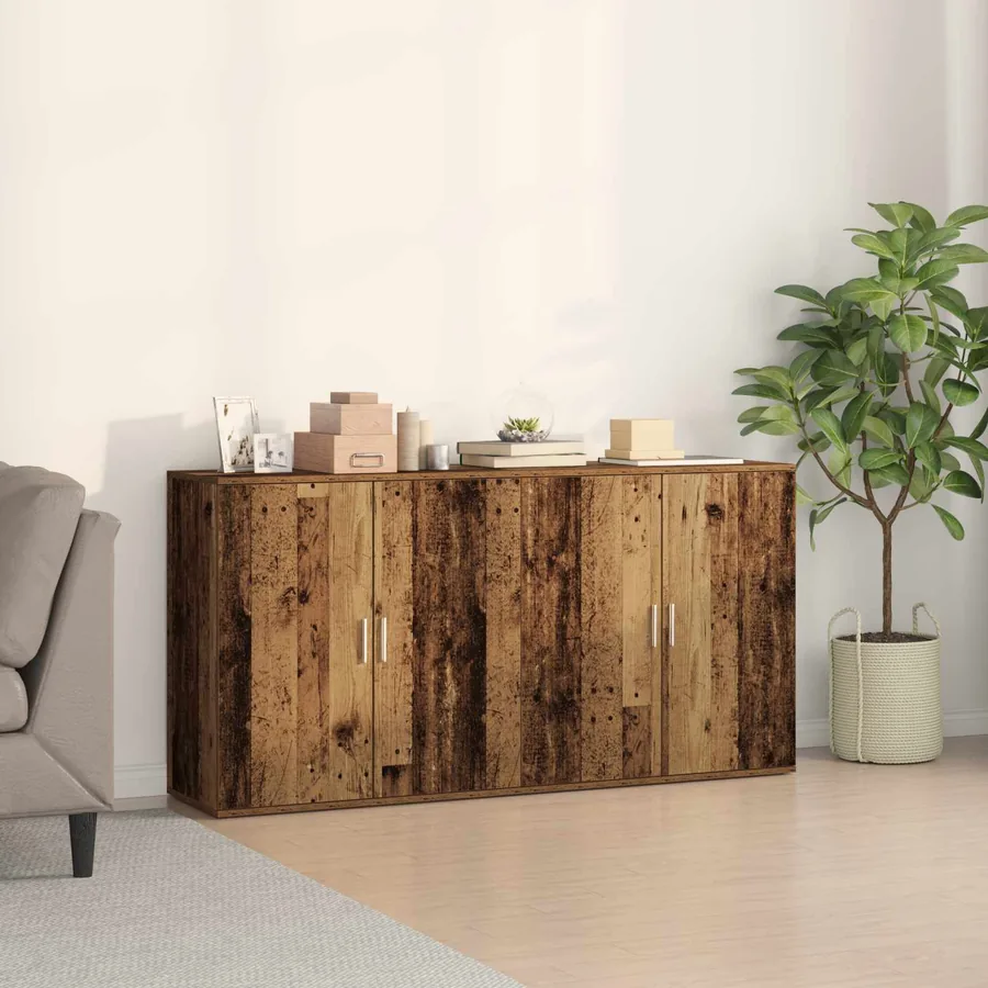 Buffet 2 pcs Bois ancien 79 x 38 x 80 cm Bois d'ingénierie