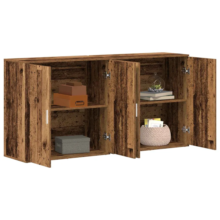 Buffet 2 pcs Bois ancien 79 x 38 x 80 cm Bois d'ingénierie - 3