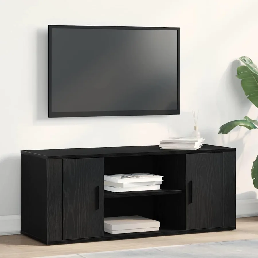 Meuble TV Chêne noir 100 x 35 x 40 cm Bois d'ingénierie