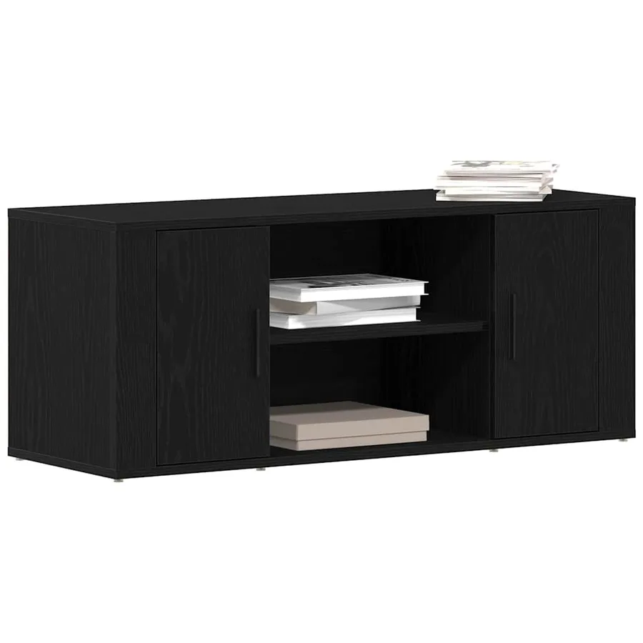 Meuble TV Chêne noir 100 x 35 x 40 cm Bois d'ingénierie - 3