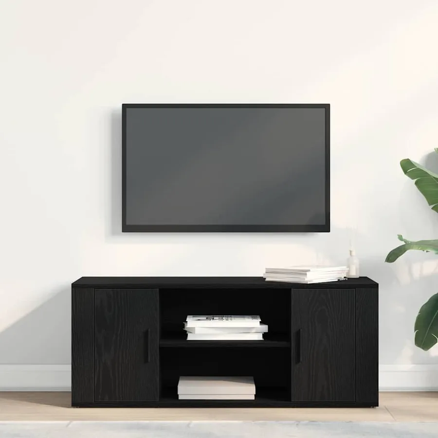 Meuble TV Chêne noir 100 x 35 x 40 cm Bois d'ingénierie - 4